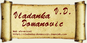 Vladanka Domanović vizit kartica